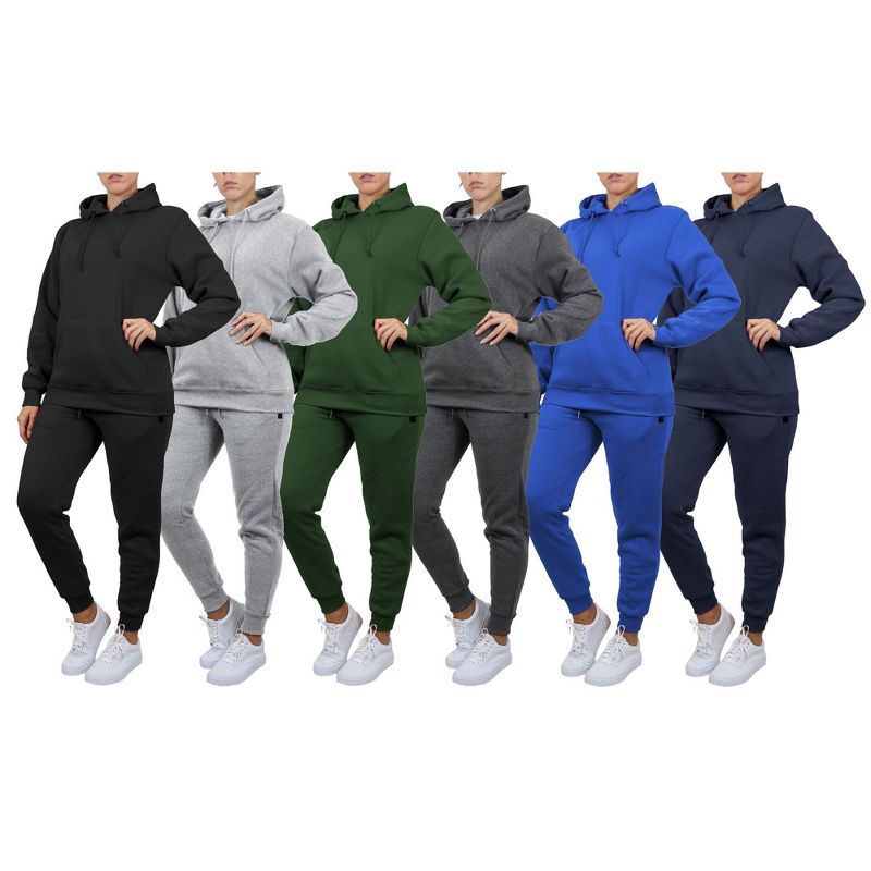 Rudolph Women's Loose Fit Fleece-Lined Pullover Hoodie & Jogger 2-Piece Set-2 Pack, 2 of 3