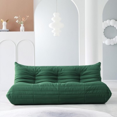 WJShome Lazy Floor Sofa, Fireside Chair,Teddy Velvet Sofa Bean Bag Couch, Lounge Togo Lazy Floor Sofa, Accent Chair , Corner Chair ( Green)