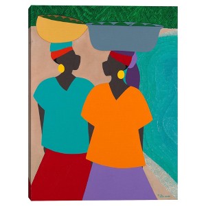 30" x 40" Les Femmes by Synthia Saint James Canvas Art Print - Masterpiece Art Gallery: Tropical Beach Scene, Unframed Wall Decor - 1 of 4