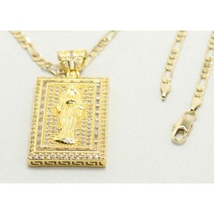 Aria Jeweler Inc Chain with Diamond St. Mary Pendant - 1 of 4