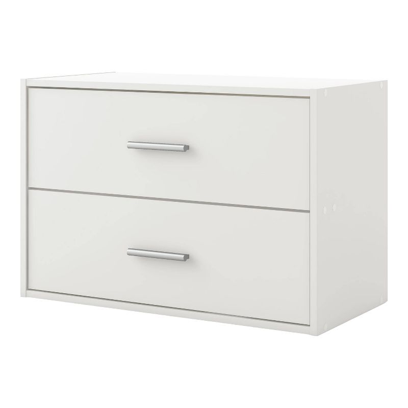miBasics 16&#34; Silkpath Modern 2 Drawer Stackable and Modular Bookcase White, 1 of 17