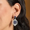 Ross-Simons 4-4.5mm Cultured Pearl and 11.00 ct. t.w. Sapphire Drop Earrings With 6.40 ct. t.w. White Topaz in Sterling Silver - 3 of 4