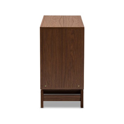 Svante Mid-Century Walnut Finish 6-Drawer Chest with Gray Gradient