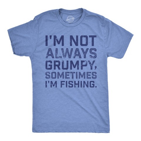 Мужские футболки Crazy Dog T-Shirts, Inc. Mens Funny T Shirts Im Not Always Grumpy Sometimes Im Fishing Sarcastic Fish Tee for Men - Crazy Dog Men's T Shirt For Fishers Light Blue XXL
