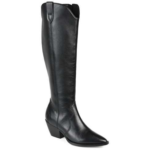 Journee Signature Extra Wide Calf Women's Genuine Leather Tru Comfort Foam™  Pryse Boot Black 6.5 : Target