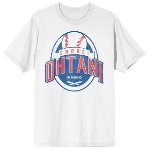 未使用　POP GROUP × SHOHEI COLLABORATION T MLBPA Shohei Ohtani Baseball Logo Adult White Crew Neck Short