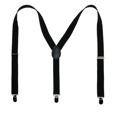 Ctm Elastic Solid Black Clip-end Suspenders, Black : Target