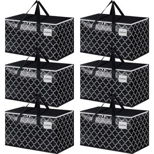 Heavy Duty Moving Bags Tag Pockets, Collapsible Storage Totes Moving, Camping & Travel -Foldable Packing - 1 of 4