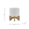 VisioGear Round Planter with Stand, Plant Pots for Living Room, Bedroom, White, 6"*6"*8" - 3 of 4