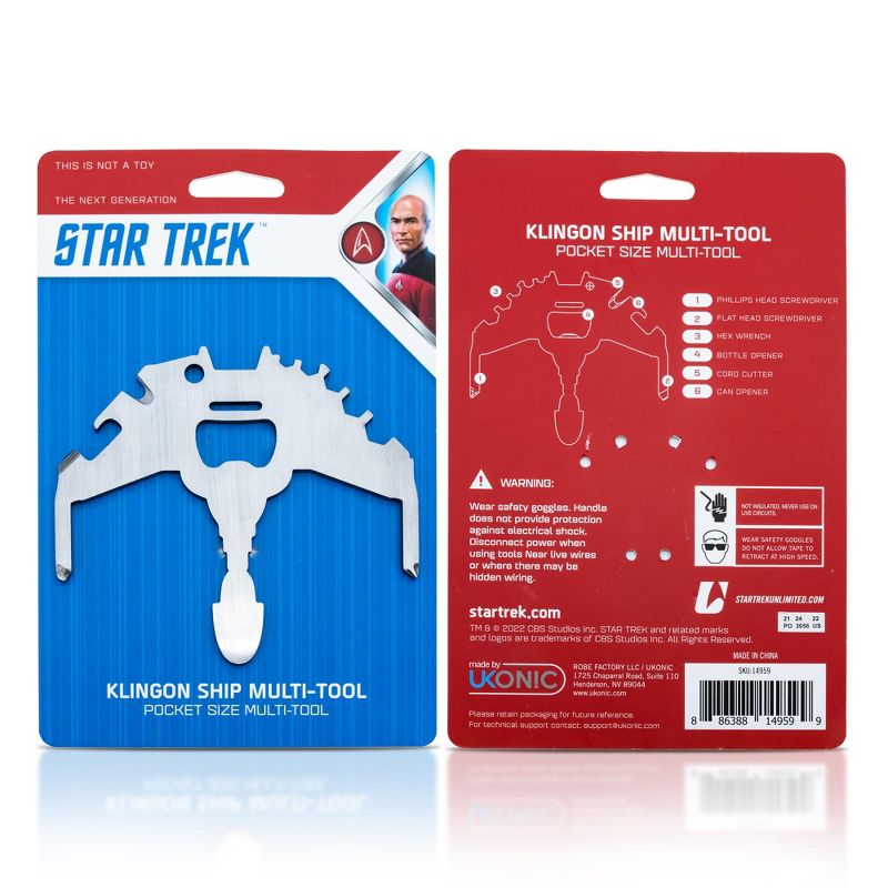 Ukonic Star Trek Klingon Bird-of-Prey Pocket Size 7-In-1 Portable Multitool Kit, 2 of 8