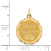 Black Bow Jewelry 14k Yellow Gold Happy Anniversary Circle w Bells Charm or Pendant 17mm - 4 of 4