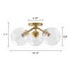 LLHZSY Modern 3-Light 18 3/25" W Semi Flush Mount Ceiling Lights With Opal Glass Shade-Gold/Black/Gold&Clear Glass - 3 of 4