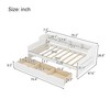 Twin Size Wooden Day Bed with 3 Trawers for Guest Room, Small Bedroom, Study Room, White - 3 of 3