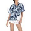 LA LEELA Women's Button Down Short Sleeve Summer Vacation Surfing Blouse Tops Hawaiian Holiday Club party Casual Shirts - 2 of 4