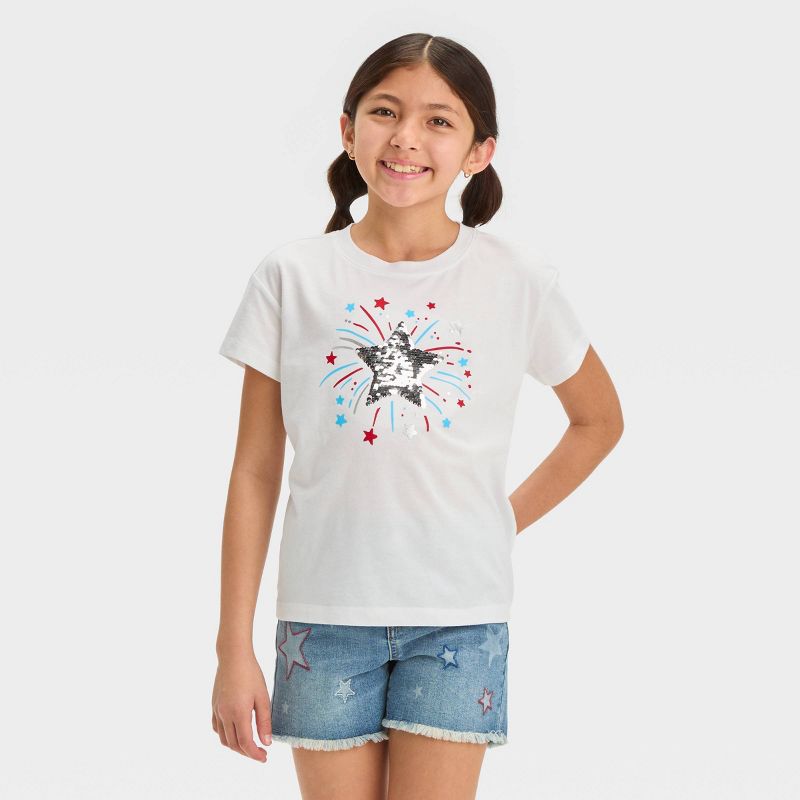 Girls' Short Sleeve Flip Sequin T-Shirt - Cat & Jack™, 2 of 5