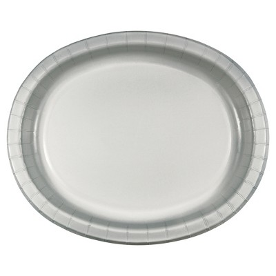 Shimmering Silver 10" x 12" Oval Platters - 8ct