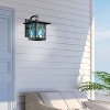 River of Goods 11.75" 1-Light Aqua Mission Style Outdoor Wall Lantern Sconce Bronze : ETL Listed, Metal & Glass - 3 of 4