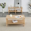 ALEXOUN Coffee Table with 2-Tier Open Storage Shelf & Rubber Wood Legs - Rectangular Center Table for Living Room,Home Office Small Spaces - 2 of 4