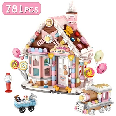 Mini Building Candy House Set,781 Pcs Mini Bricks Dessert Store,Toy Gifts for Kids Adults