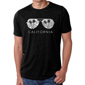 LA Pop Art Men's Premium Blend Word Art T-shirt - California Shades - 1 of 4