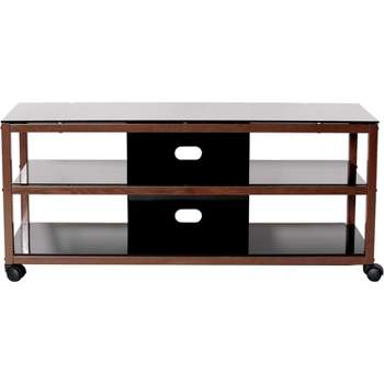 TransDeco Flat panel TV stand w/casters for up to 55Inch plasma or LCD/LED TVs - Dark Oak/Black