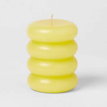 Shaped Pillar Candle Stacked Yellow - Opalhouse™