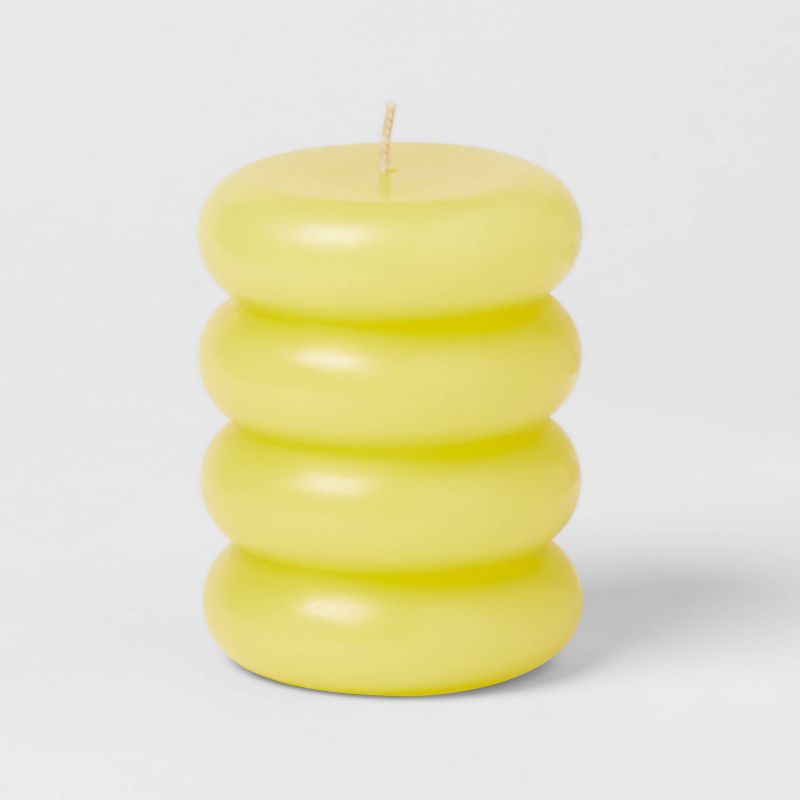 Shaped Pillar Candle Stacked Yellow - Opalhouse&#8482;, 1 of 5