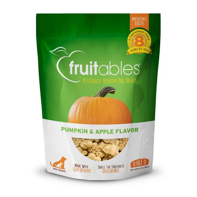 Fruitables Baked Pumpkin &#38; Apple Flavor Healthy Low Calorie Dog Treats  - 7oz, 1 of 9