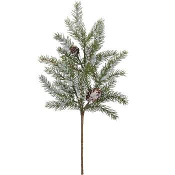 Sullivans Artificial White Spruce & Snow Pick 16"H Green