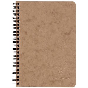 Clairefontaine Basic Wirebound Notebook w/ 3 pockets - Ruled 60 sheets - 6 x 8 1/4 - Tan - 1 of 4
