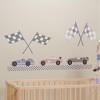 Lambs & Ivy Little Racer Car/Transportation Blue/Taupe Wall Decals/Stickers - 3 of 4