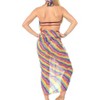LA LEELA Women's Bikini Beach Wrap Swim Cover Up Swimwear Skirt Summer Wraps Beachwear Sarong Coverups Swimsuits for Women One Size Red,Stripe - 2 of 4