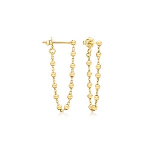 RS Pure by Ross-Simons 18kt Gold Vermeil Bead-Chain Drop Earrings - 1 of 4