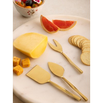 Oslo Gold Stainless Steel Cheese Knives Set of 3