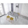 Okak Modern Wood Extensible Oval Dining Table with Sturdy Metal Legs,Minimalist Kitchen Dinner Table for Dining Room,Family Meals - 2 of 4