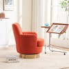 Teddy Swivel Barrel Chair, Swivel Accent Chairs Armchair for Living Room, Round Barrel Chairs with Gold Stainless Steel Base - 4 of 4