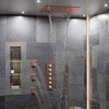 CASAINC 24 inches Ceiling Mounted Luxury Shower System with 3 Body Jets & Handheld Spray, White - 2 of 4
