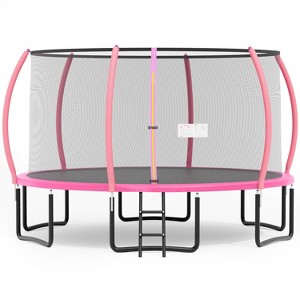 BestMassage Trampoline 8/14FT  Round Outdoor Trampolines with Safety Enclosure Net Safe ASTM Certified Family Fun for Kids and Adults - 1 of 4