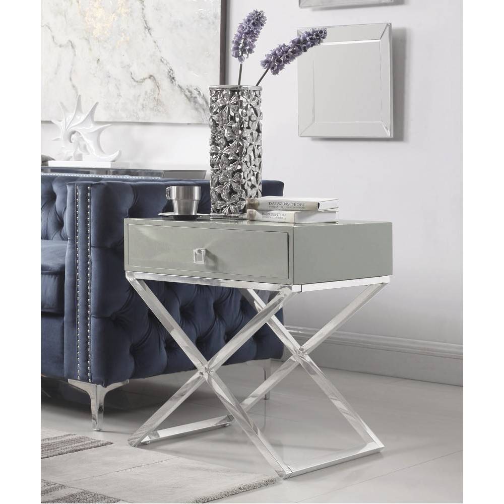 Rochester Side Table Gray - Chic Home Design was $359.99 now $215.99 (40.0% off)