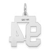 Black Bow Jewelry 14k White Gold, Jersey Collection, Small Number 94 Pendant - 3 of 4