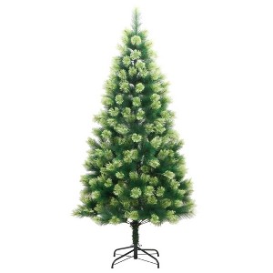 vidaXL Artificial Hinged Christmas Tree Green PVC 82.7 in tall - 1 of 4
