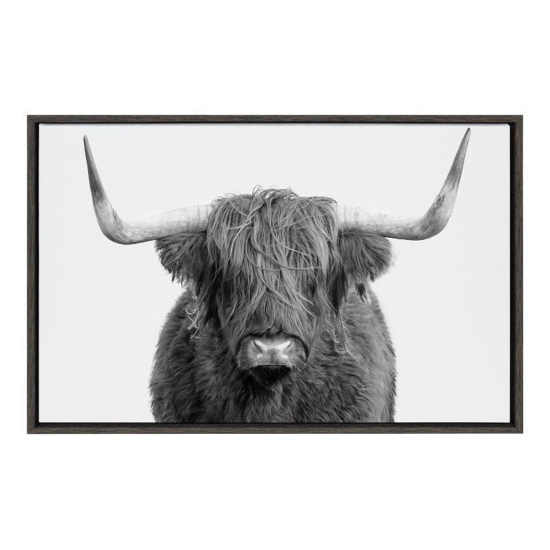 23&#34; x 33&#34; Sylvie Highland Cow Portrait Framed Canvas by Amy Peterson Gray - Kate &#38; Laurel All Things Decor, 1 of 7
