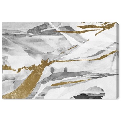 10" x 15" Flowing Shades Abstract Unframed Canvas Wall Art in Gray - Oliver Gal