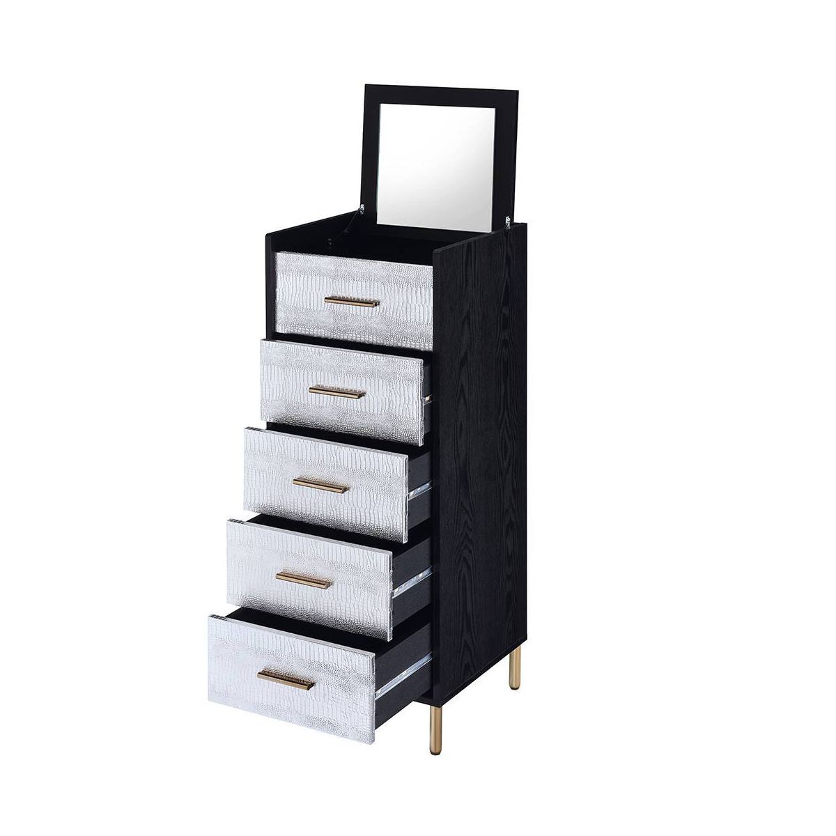 Myles 17" Armoires - Acme Furniture: Metal Frame, 5-Door Jewelry Storage, No Assembly Required - thumbnail 8