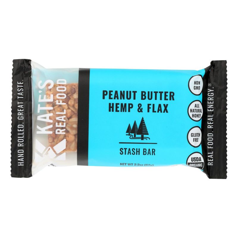 Kate's Real Food Peanut Butter Hemp & Flax Energy Bar - 12 bars, 2.2 oz, 2 of 5