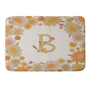 Deny Designs Iveta Abolina Retro Florals 70s Memory Foam Bath Mat Cream - 1 of 4