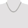 Black Bow Jewelry Men's 7mm, Sterling Silver Solid Pave Curb Chain Necklace - 2 of 4