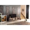 67" Engineered Wood Mid Century Modern TV Stand with 2 Door Cabinets and 1 Glass Shelf for Living Room - 4 of 4