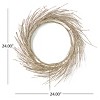 GDFStudio Attola 24" Pre-Lit Artificial Twig Christmas Garland/Wreath Warm White Lights, Champagne Glitter - 3 of 4