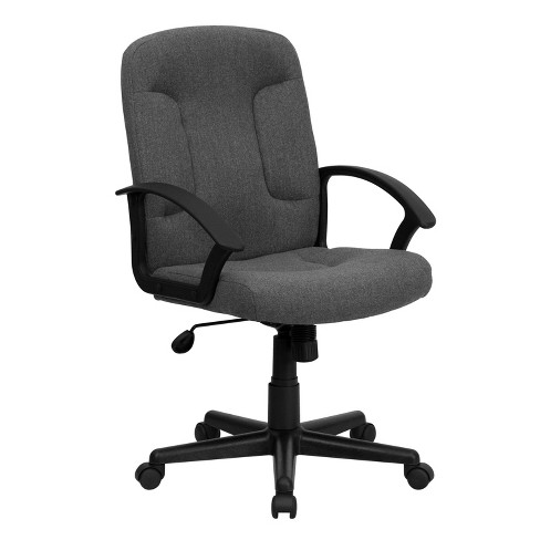 Emma And Oliver Mid-back Gray Fabric Pillow Top Ergonomic Task Office Chair  : Target